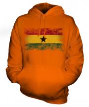 Ghana Distressed Flag Unisex Adult Hoodie