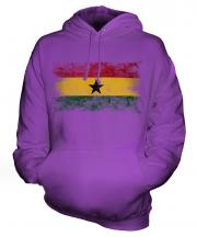 Ghana Distressed Flag Unisex Adult Hoodie