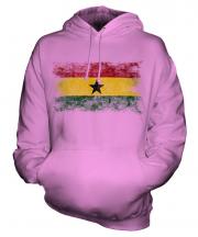Ghana Distressed Flag Unisex Adult Hoodie