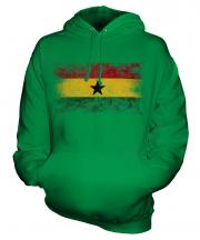 Ghana Distressed Flag Unisex Adult Hoodie