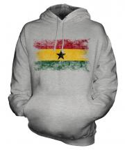 Ghana Distressed Flag Unisex Adult Hoodie