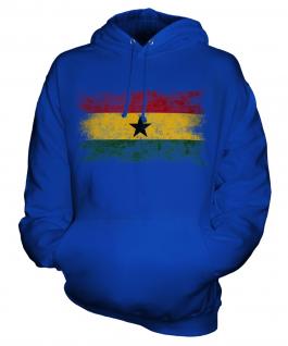 Ghana Distressed Flag Unisex Adult Hoodie