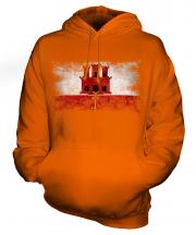 Gibraltar Distressed Flag Unisex Adult Hoodie