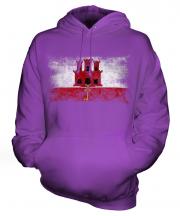 Gibraltar Distressed Flag Unisex Adult Hoodie