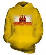 Gibraltar Distressed Flag Unisex Adult Hoodie