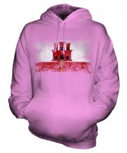 Gibraltar Distressed Flag Unisex Adult Hoodie