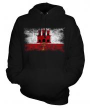 Gibraltar Distressed Flag Unisex Adult Hoodie