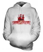 Gibraltar Distressed Flag Unisex Adult Hoodie