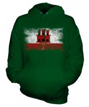 Gibraltar Distressed Flag Unisex Adult Hoodie