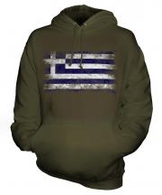 Greece Distressed Flag Unisex Adult Hoodie