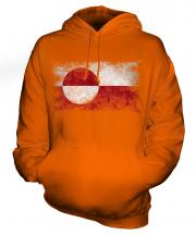 Greenland Distressed Flag Unisex Adult Hoodie