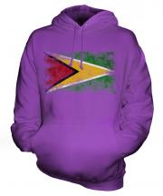 Guyana Distressed Flag Unisex Adult Hoodie