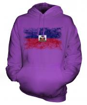 Haiti Distressed Flag Unisex Adult Hoodie