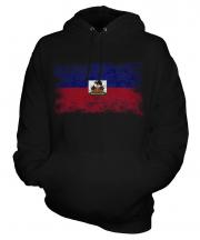 Haiti Distressed Flag Unisex Adult Hoodie