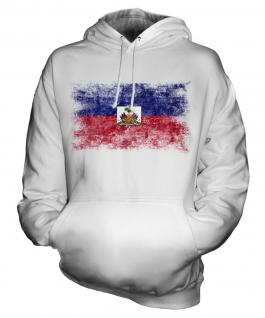 Haiti Distressed Flag Unisex Adult Hoodie