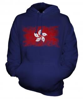 Hong Kong Distressed Flag Unisex Adult Hoodie