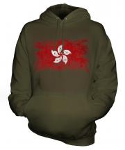 Hong Kong Distressed Flag Unisex Adult Hoodie