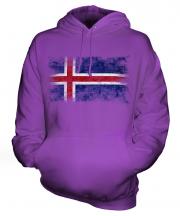 Iceland Distressed Flag Unisex Adult Hoodie