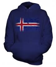 Iceland Distressed Flag Unisex Adult Hoodie