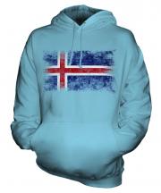 Iceland Distressed Flag Unisex Adult Hoodie