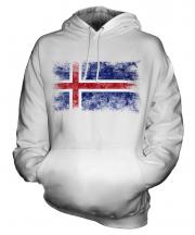 Iceland Distressed Flag Unisex Adult Hoodie