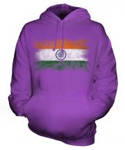 India Distressed Flag Unisex Adult Hoodie