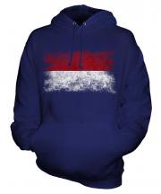 Indonesia Distressed Flag Unisex Adult Hoodie