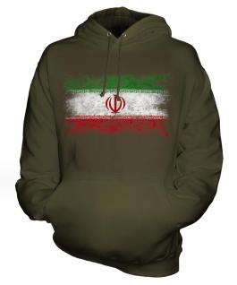 Iran Distressed Flag Unisex Adult Hoodie