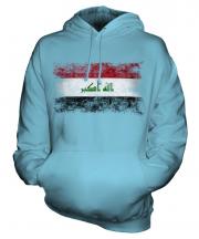 Iraq Distressed Flag Unisex Adult Hoodie