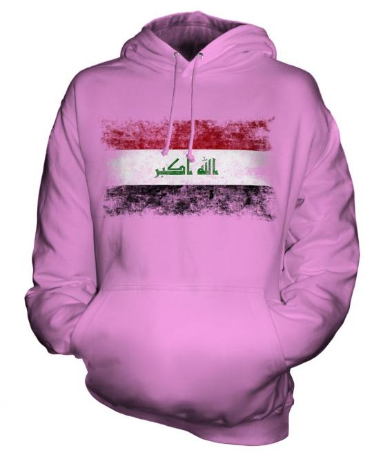 Iraq Distressed Flag Unisex Adult Hoodie