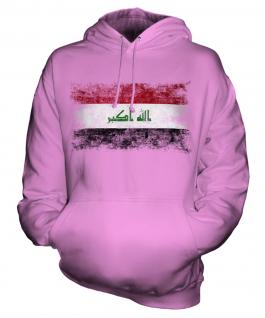 Iraq Distressed Flag Unisex Adult Hoodie