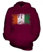 Ivory Coast Distressed Flag Unisex Adult Hoodie