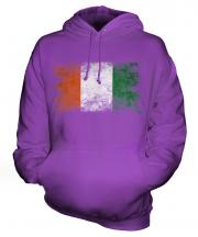 Ivory Coast Distressed Flag Unisex Adult Hoodie