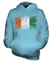 Ivory Coast Distressed Flag Unisex Adult Hoodie