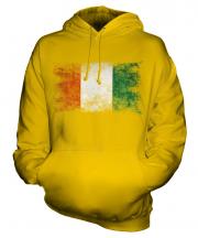 Ivory Coast Distressed Flag Unisex Adult Hoodie