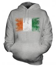 Ivory Coast Distressed Flag Unisex Adult Hoodie