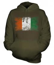 Ivory Coast Distressed Flag Unisex Adult Hoodie
