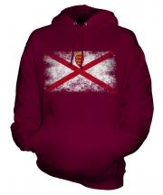 Jersey Distressed Flag Unisex Adult Hoodie