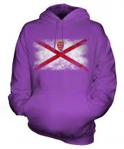 Jersey Distressed Flag Unisex Adult Hoodie