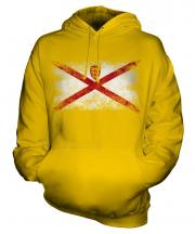 Jersey Distressed Flag Unisex Adult Hoodie