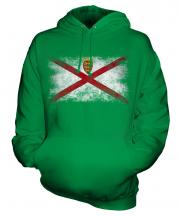 Jersey Distressed Flag Unisex Adult Hoodie