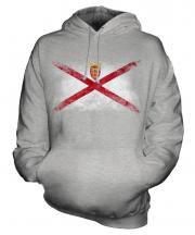 Jersey Distressed Flag Unisex Adult Hoodie