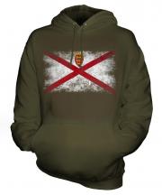 Jersey Distressed Flag Unisex Adult Hoodie