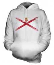 Jersey Distressed Flag Unisex Adult Hoodie