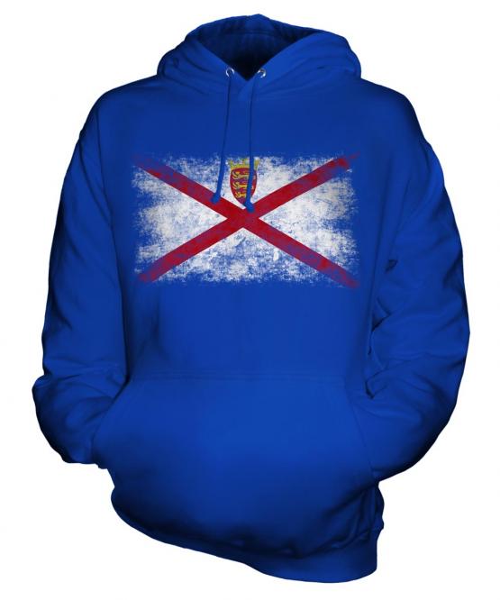Jersey Distressed Flag Unisex Adult Hoodie