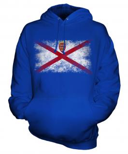 Jersey Distressed Flag Unisex Adult Hoodie