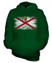 Jersey Distressed Flag Unisex Adult Hoodie