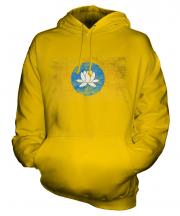 Kalmykia Distressed Flag Unisex Adult Hoodie