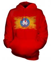 Kalmykia Distressed Flag Unisex Adult Hoodie