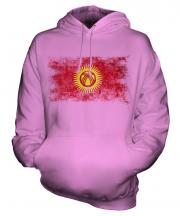 Kyrgyzstan Distressed Flag Unisex Adult Hoodie
